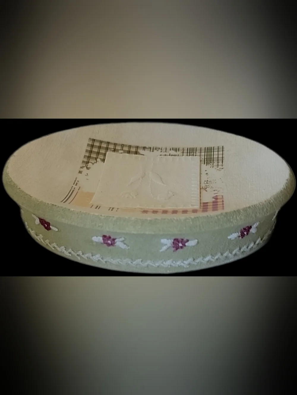 'Pretty in Pink' Ceramic Tissue Cover Set - Off White & Pink